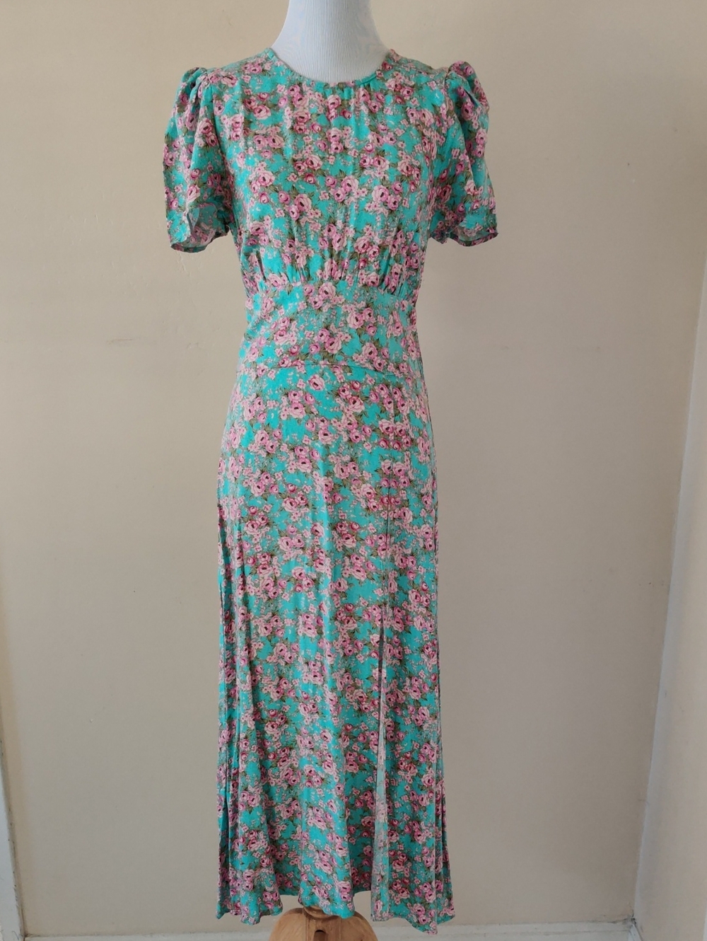 AFRM Mint Green Floral Maxi Dress